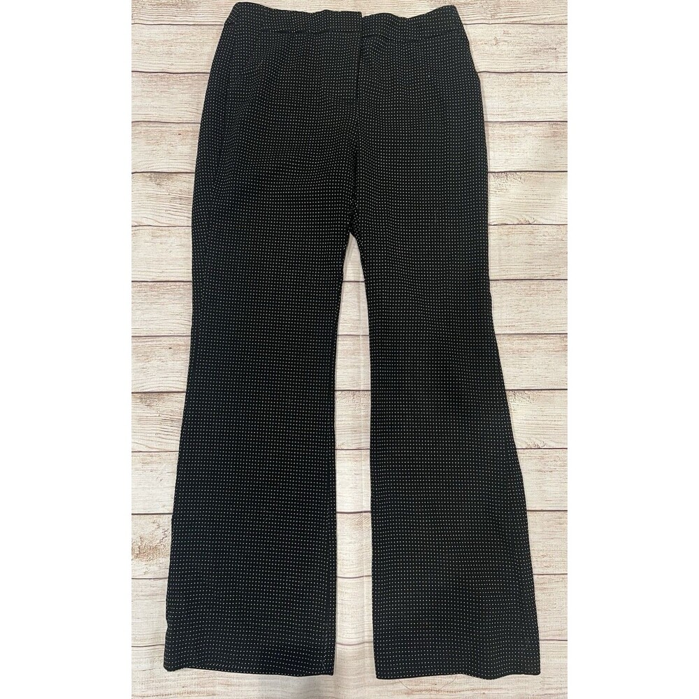 CHICO'S Chicos Black Polka Dot Pants Textured Dot Trouser Pants Boot Cut 0R/S/4